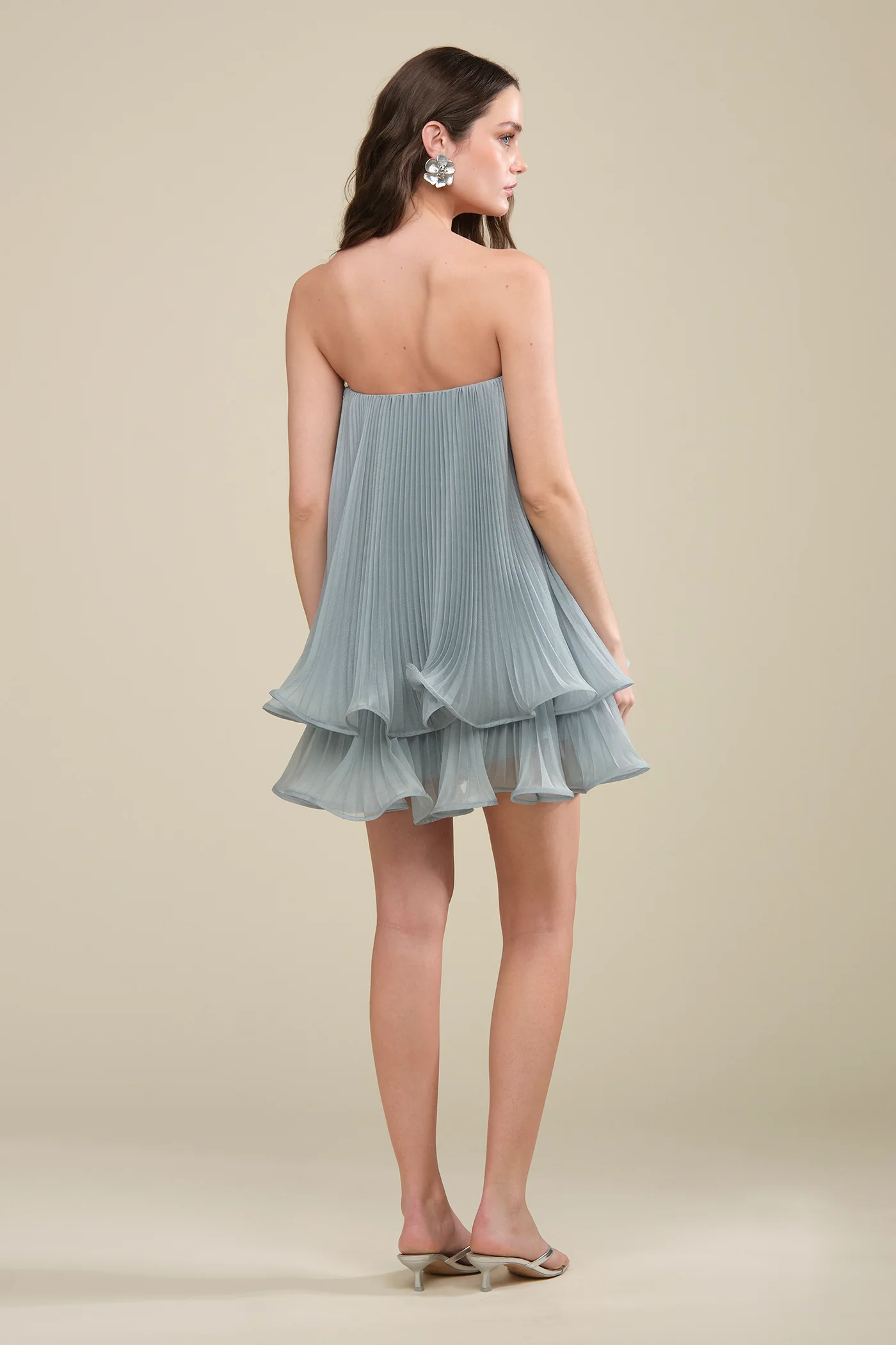 Dalia Pleated Baby Doll Dress - Image 3