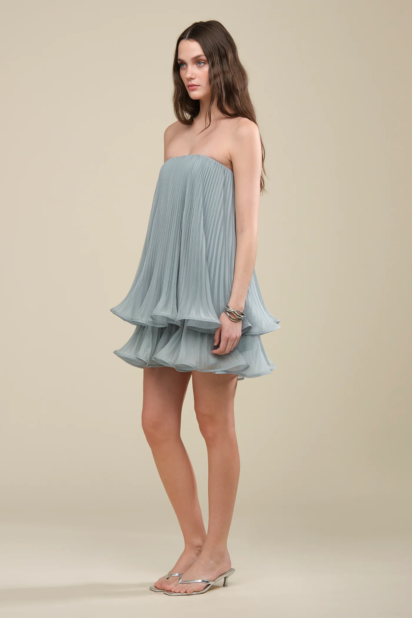 Dalia Pleated Baby Doll Dress - Image 6