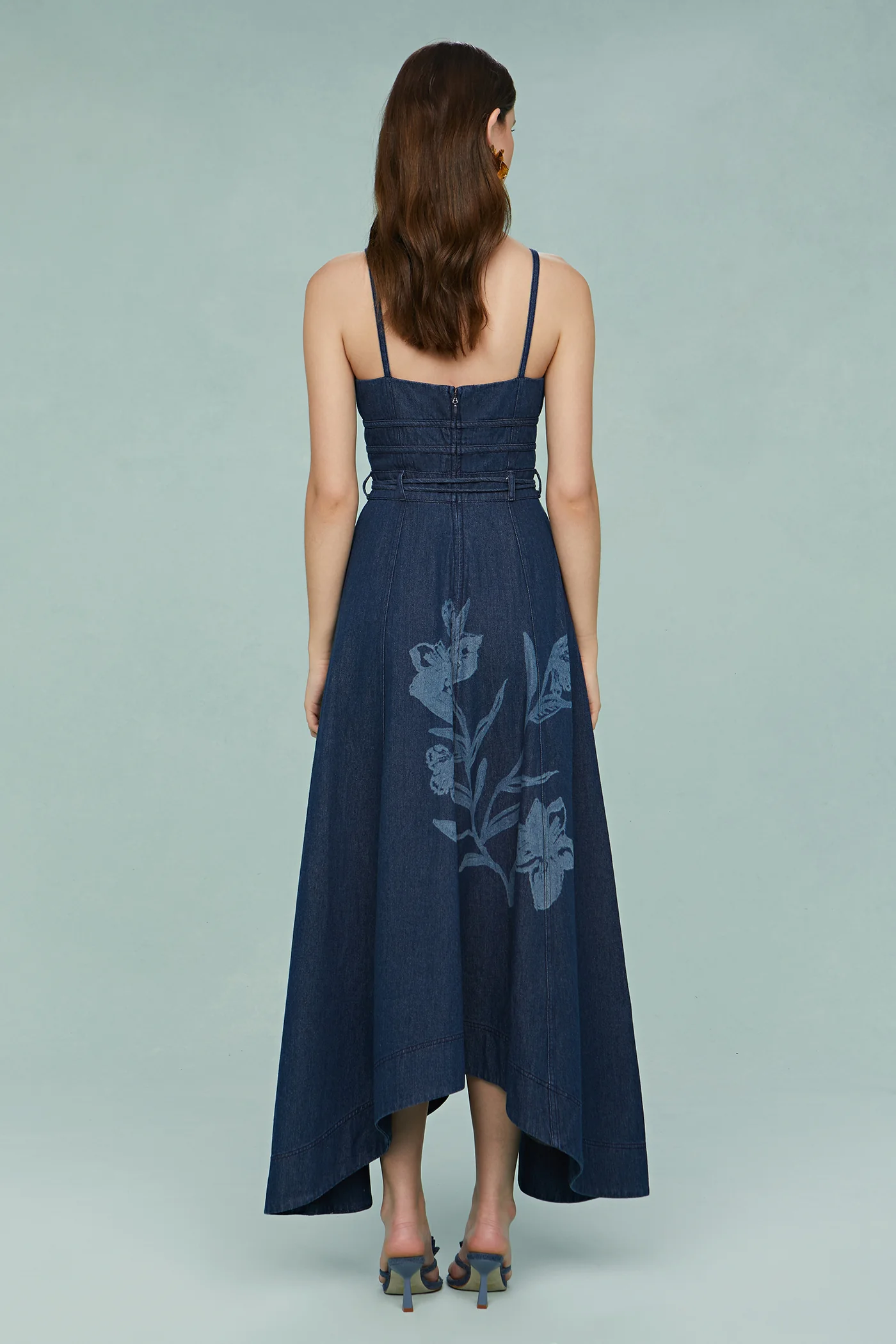 Dana Printed Denim Midi Dress - Image 2