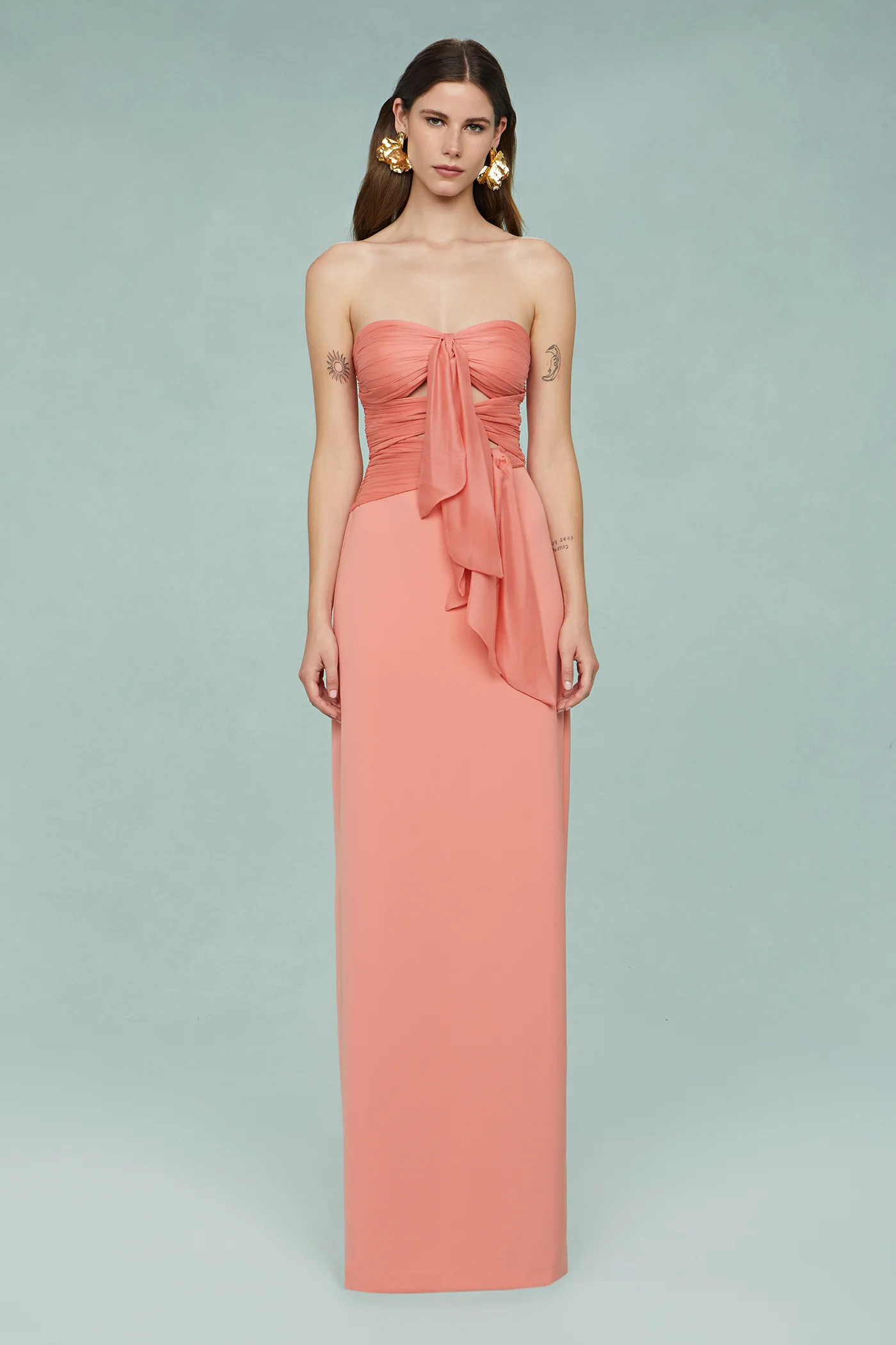 Diana Cutout Bow Combo Gown