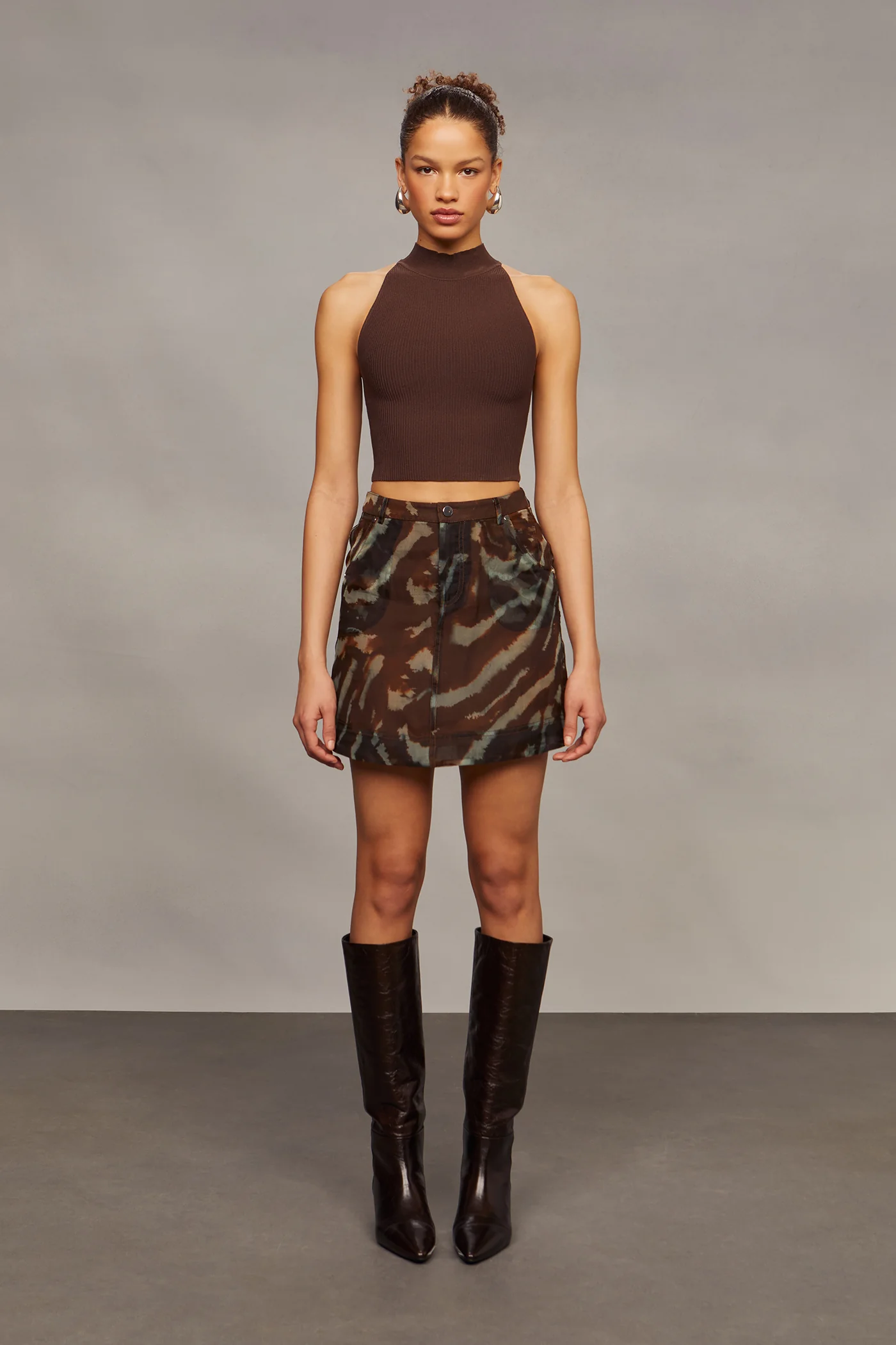 Kathy Sheer Silk Mini Skirt